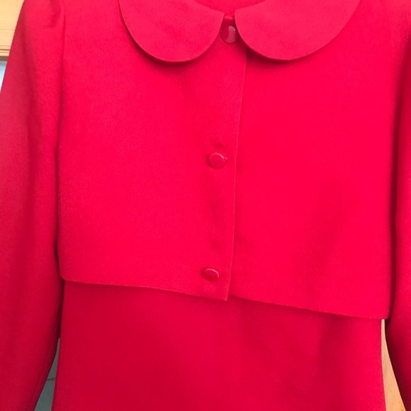 Red dress with jacket custom made size S as new zipper in back - Picture 3 of 5